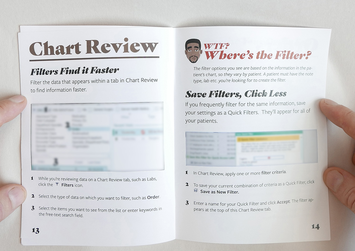 Chart review spread from the 2018 resident pocket guide