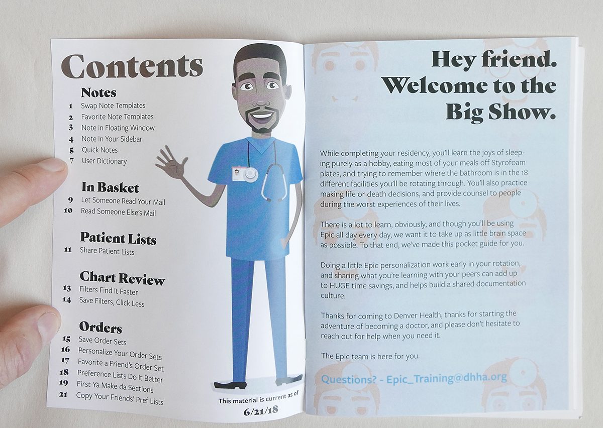 Welcome spread from the 2018 resident pocket guide
