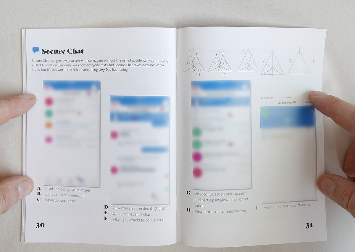 Secure chat spread from the 2019 resident pocket guide