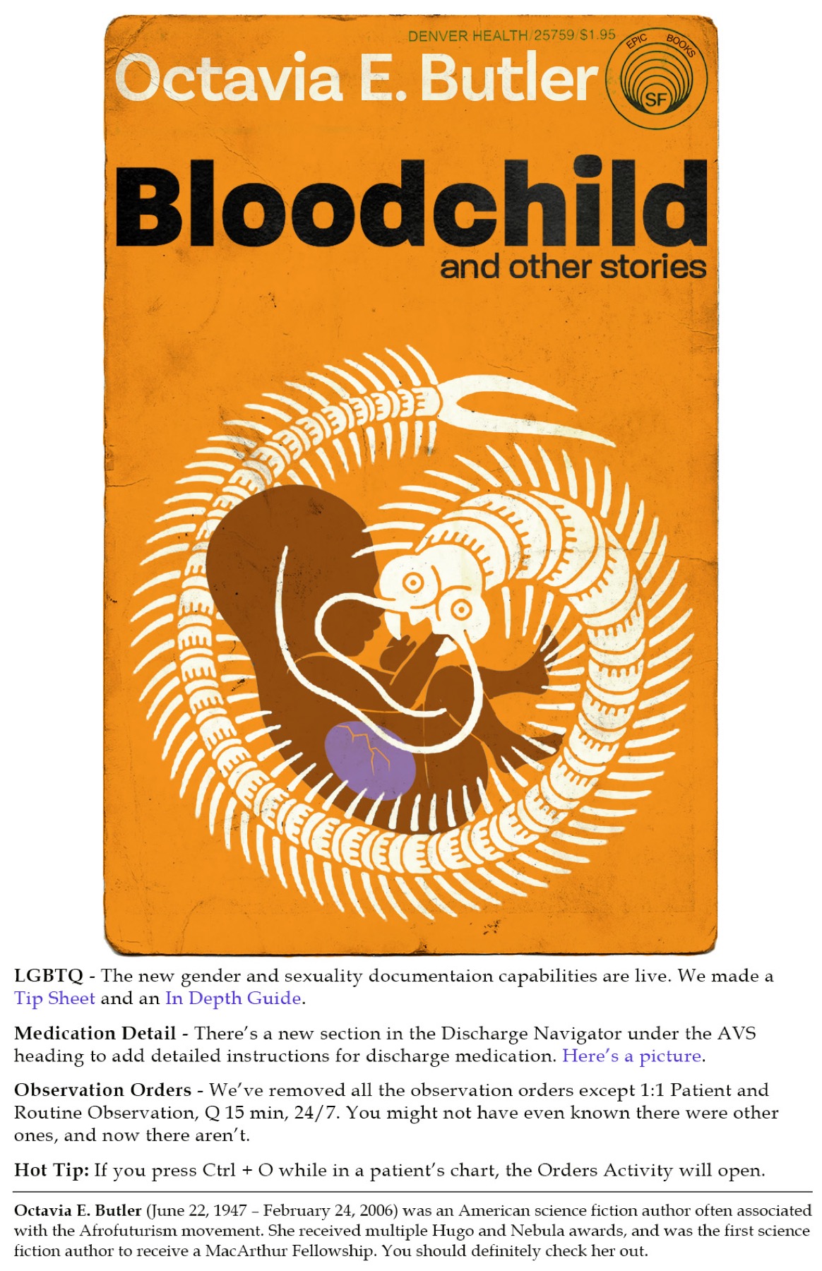 An Afrofuturism-themed Epic provider bulletin