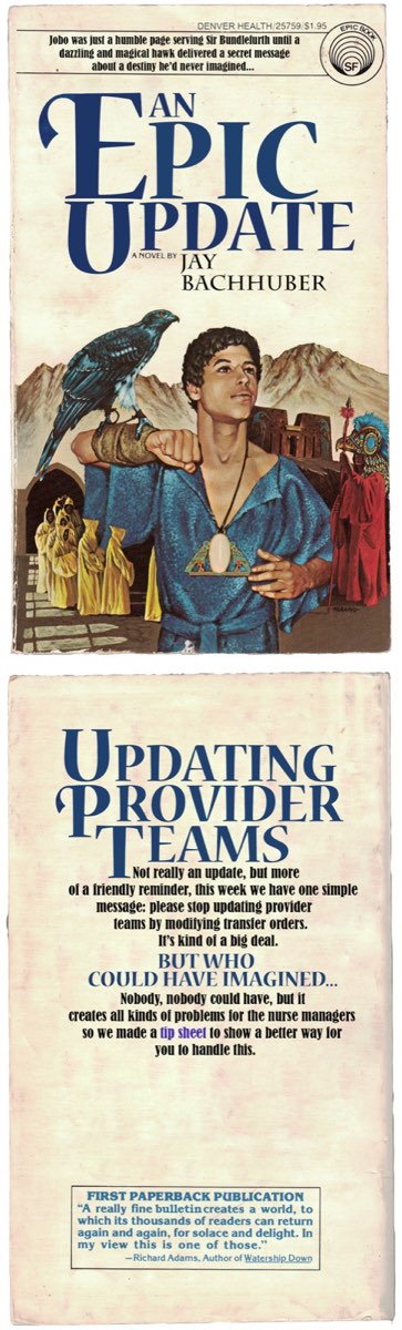 This Is NOT Epic provider bulletin
